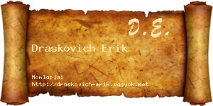 Draskovich Erik névjegykártya